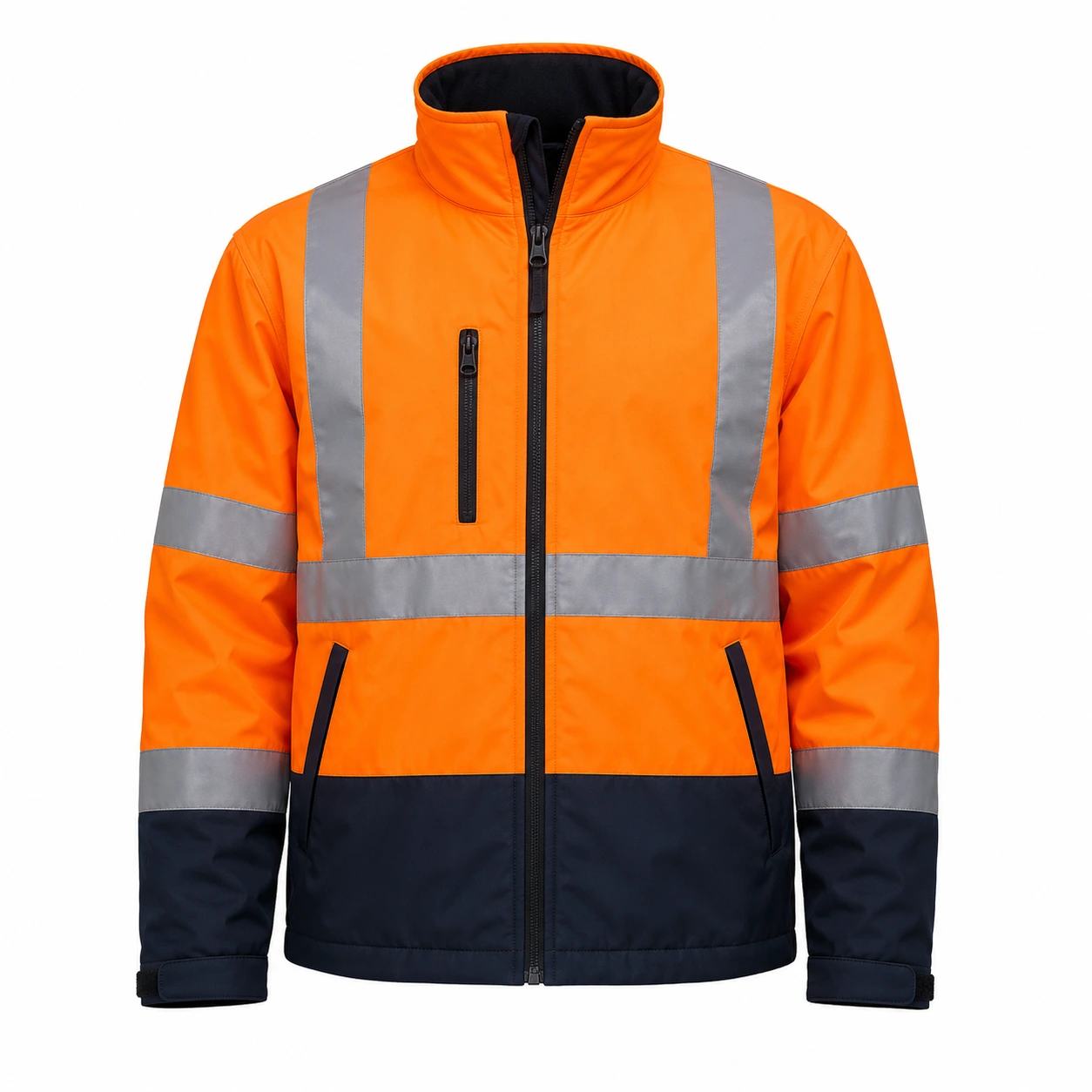 Orange hi-vis softshell work jacket