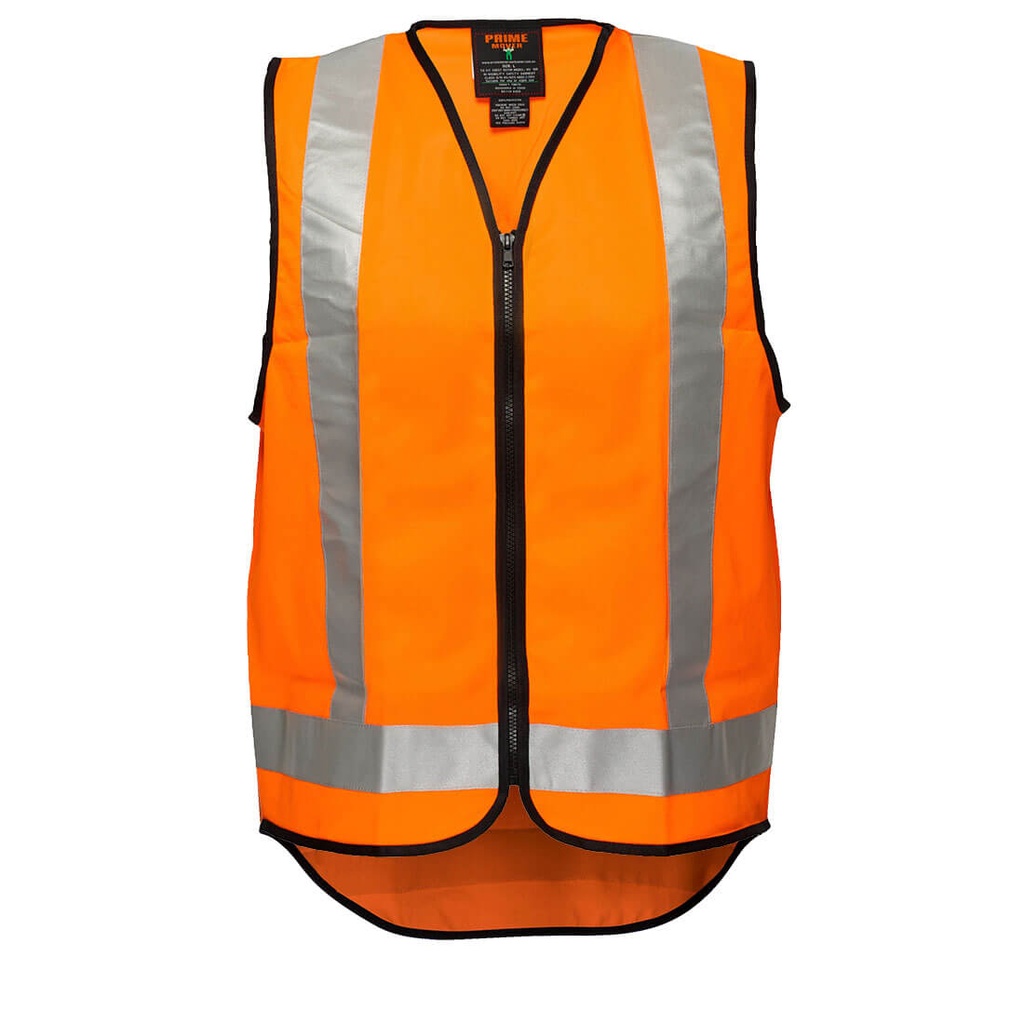 [MV188ORRS] Hi-Vis X Back Zipped Vest (S)