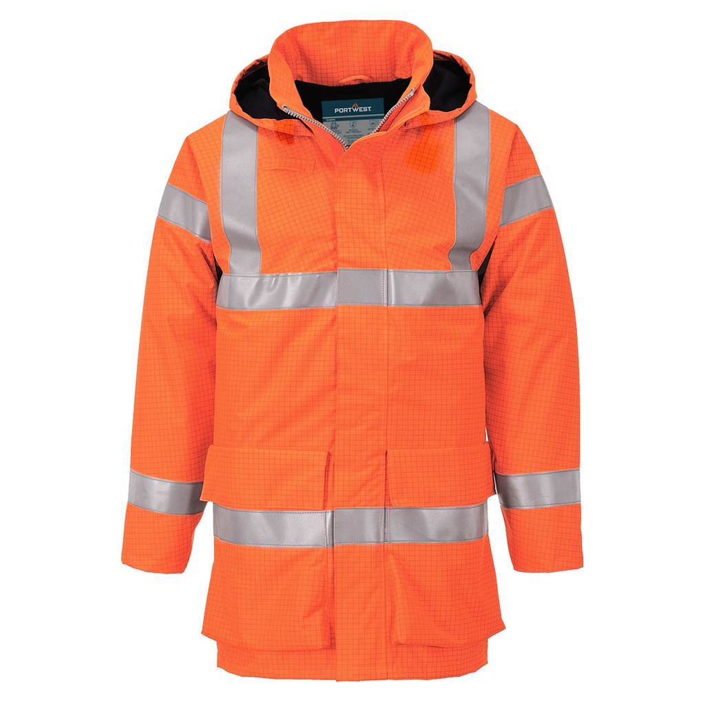 [S774ORRS] Bizflame Rain Hi-Vis Multi Light FR Jacket (Orange, S)