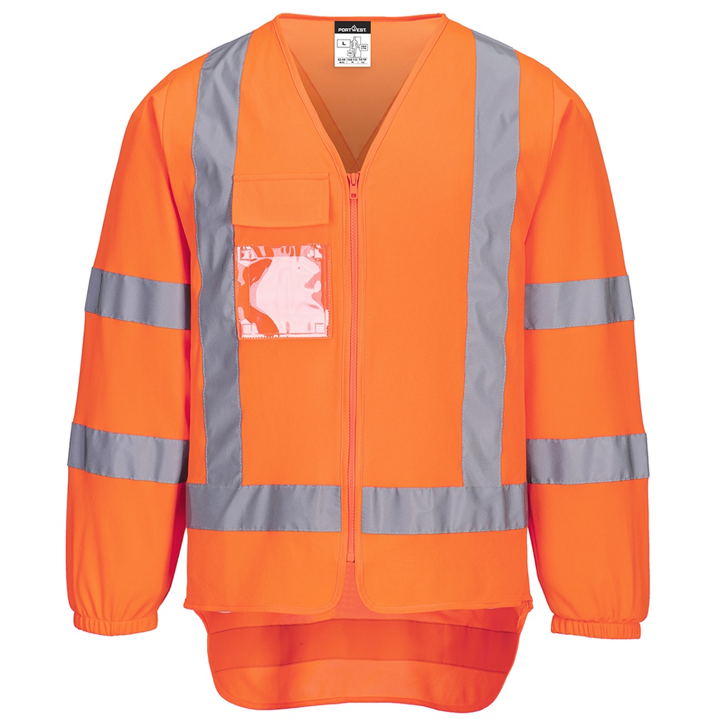 [TM309ORRS] TTMC-W17 Hi-Vis X Back Zipped Vest L/S (S)