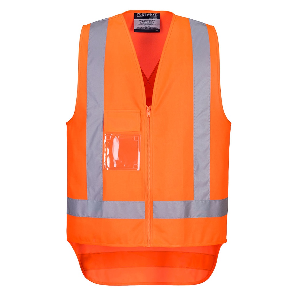 TTMC-W23 Hi-Vis X Back Zipped Vest