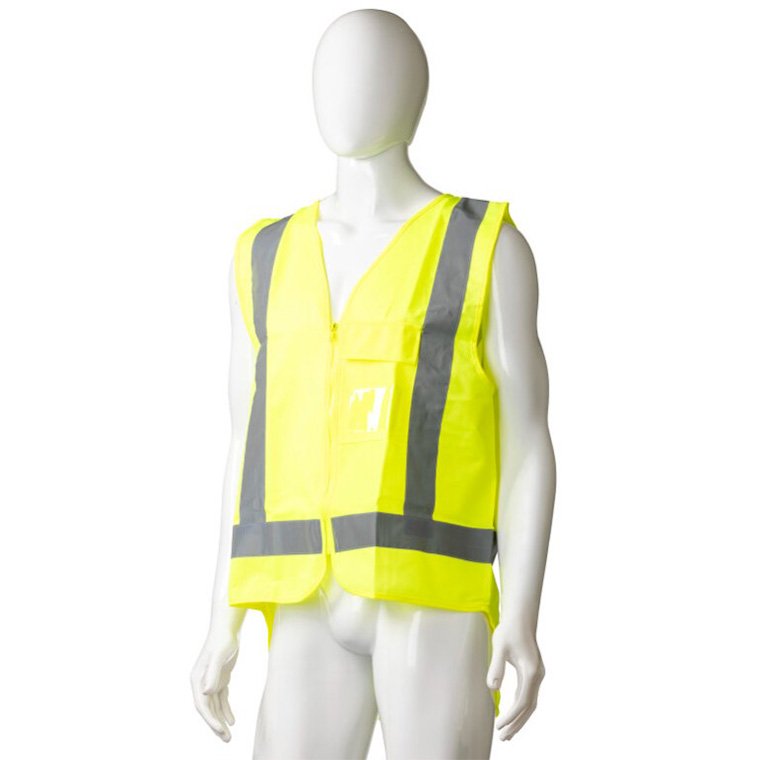 High Visibility Day/Night Safety Vest - Yellow, 120g Polyester Fabric