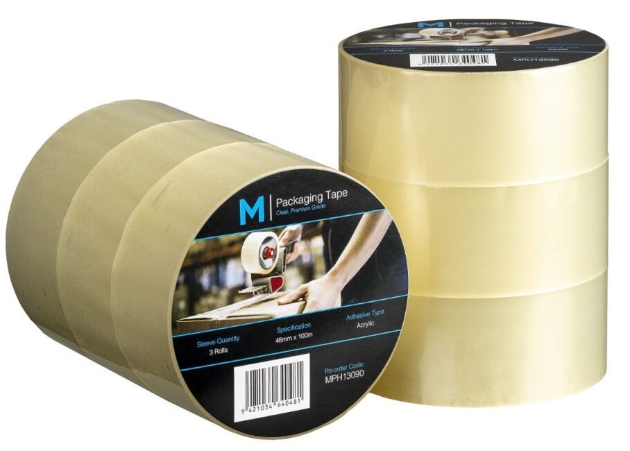 Premium Acrylic Packaging Tape - Clear, 48mm x 100m x 55mu (Box of 36 Rolls)