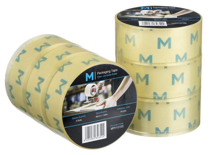 Low Noise Acrylic Packaging Tape - Brown, 48mm x 100m x 55mu *Silent Application (Box of 36 Rolls)