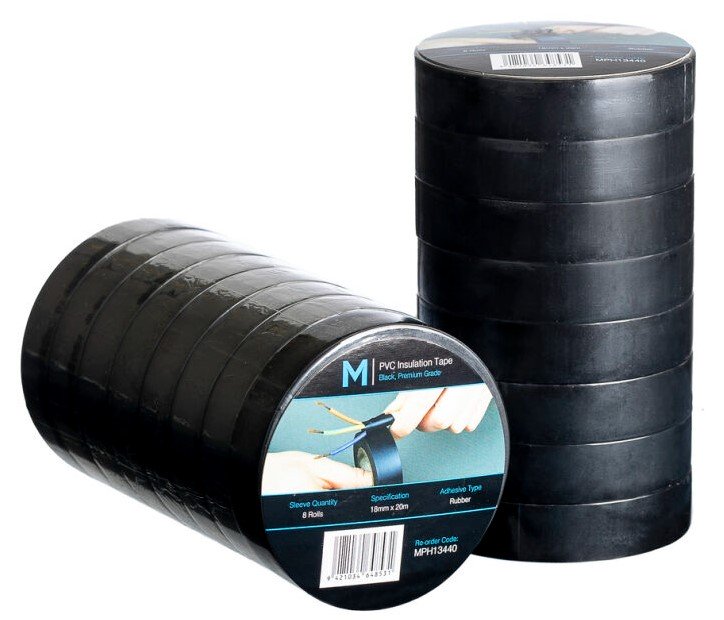 [MPH13440] PVC Electrical Insulation Tape - Black, 18mm x 20m x 180mu (Roll)