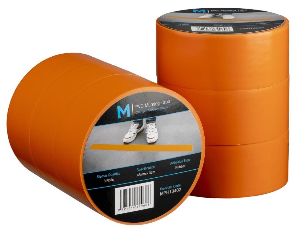 [MPH13402] PVC Floor Marking Tape - Orange, 48mm x 33m x 150mu (Roll)