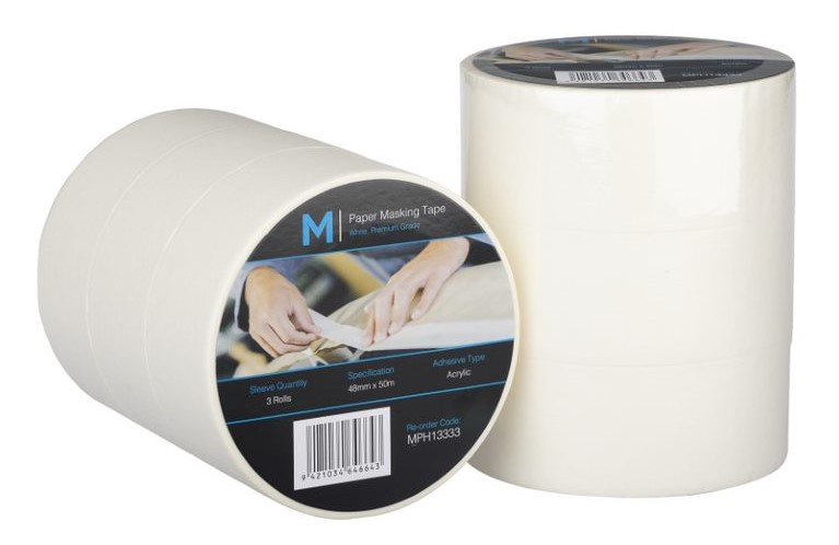 [MPH13333] General Purpose Masking Tape - Cream, 48mm x 50m x 130mu *2 Day Removal (Box of 36 Rolls)