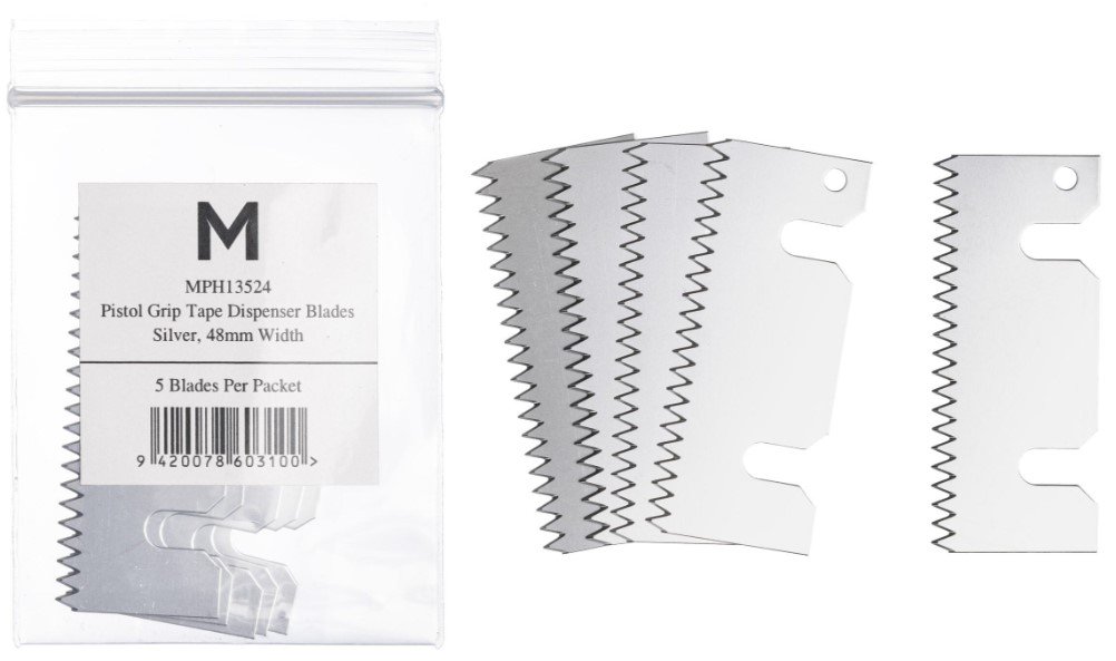 [MPH13524] Pistol Grip Dispenser Replacement Blade - Silver, 48mm Size (Pack of 5 Blades)