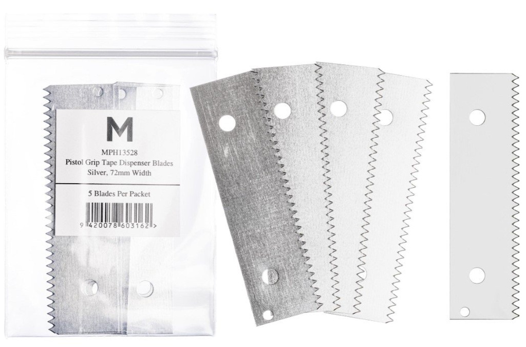 [MPH13528] Pistol Grip Dispenser Replacement Blade - Silver, 72mm Size (Pack of 5 Blades)