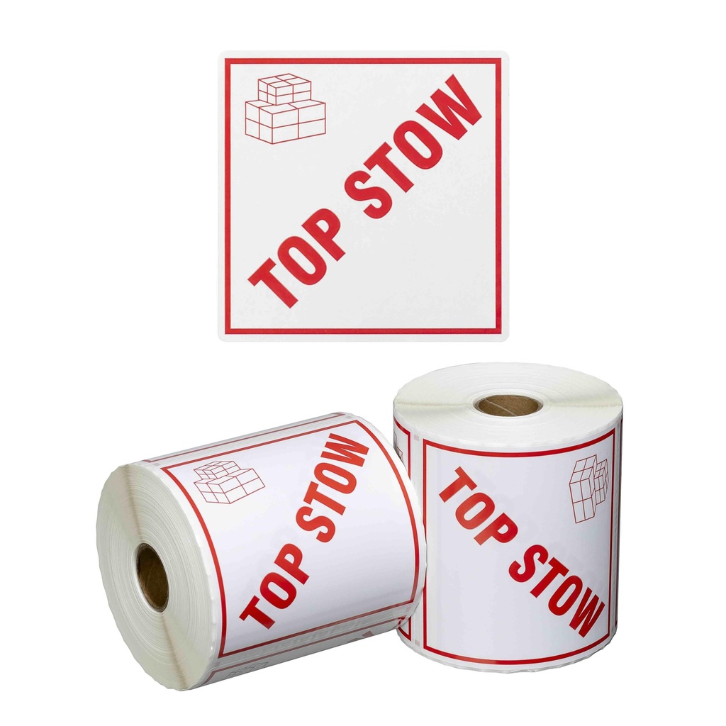 Handling Label Top Stow - White/Red, 99mm x 99mm (1x Roll)