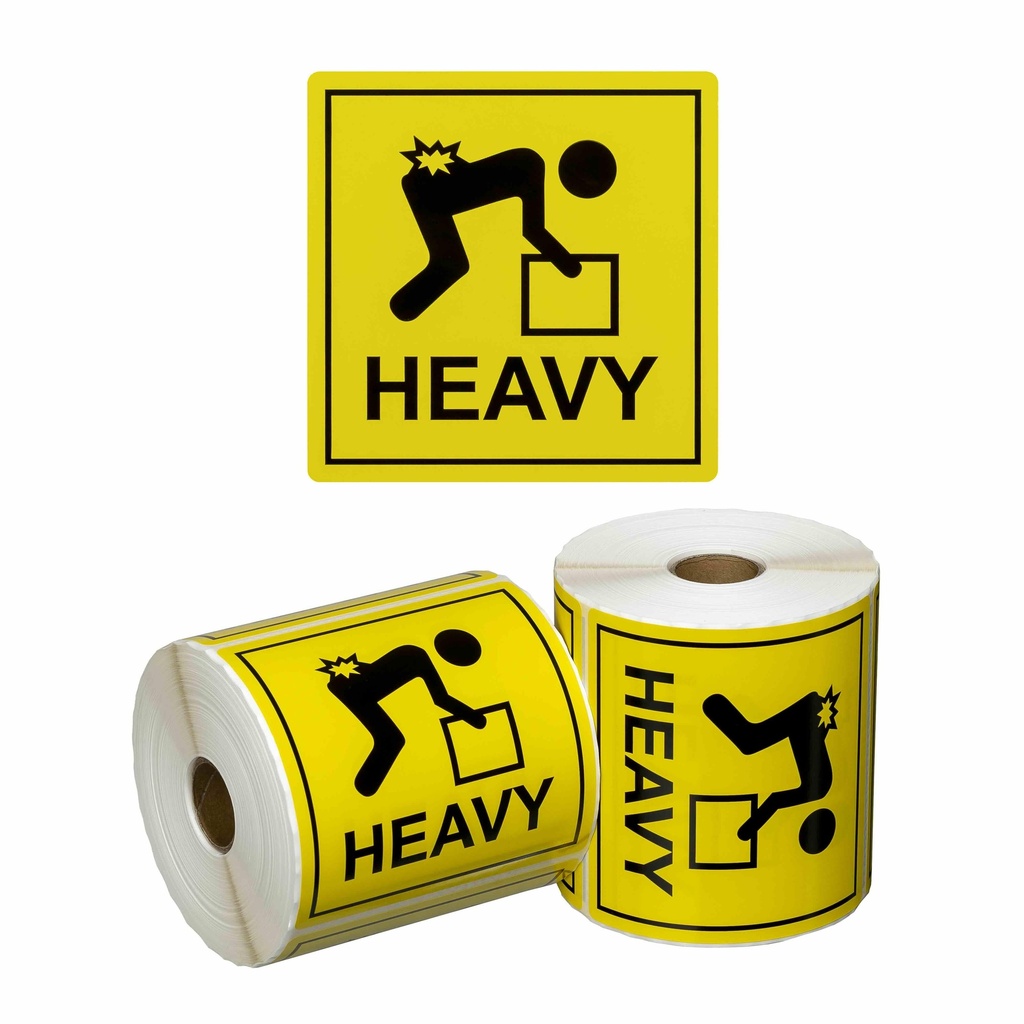 Handling Label Heavy - Yellow/Black, 99mm x 99mm (1x Roll)