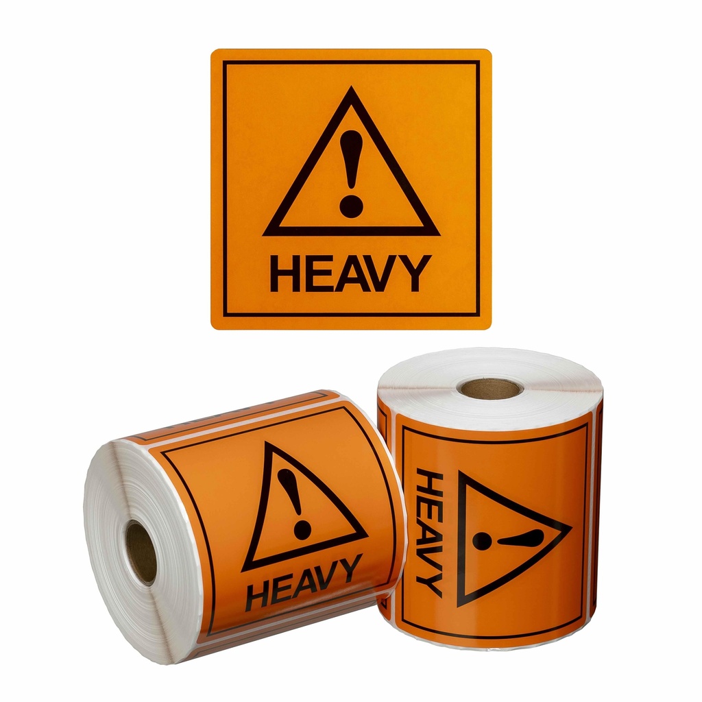 Handling Label Heavy - Orange/Black, 99mm x 99mm (1x Roll)