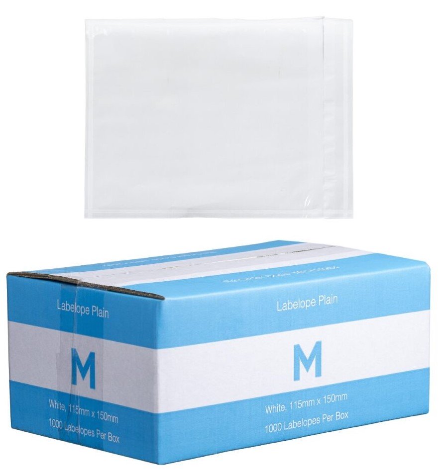 [MPH15984] Plastic Labelope Plain - White, 115mm x 150mm (Box of 1000 Labelopes)