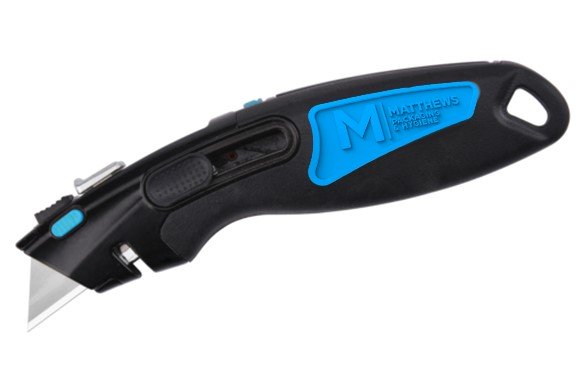 [MPH34520] Retractable Metal Cutter Knife - Blue/Black, 19mm Blade + Includes 5 Free Blades (Each)
