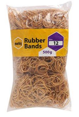 [MPH34051] Rubber Bands - Tan, No.12, 500g Pack (Pack of 500 Grams)