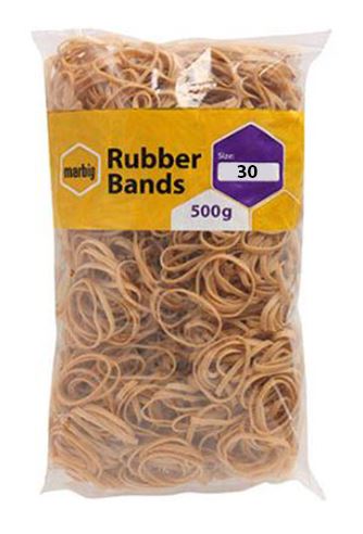 [MPH34076] Rubber Bands - Tan, No.30, 500g Pack (Pack of 500 Grams)