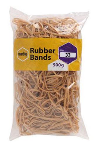 [MPH34086] Rubber Bands - Tan, No.33, 500g Pack (Pack of 500 Grams)