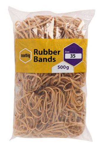 [MPH34096] Rubber Bands - Tan, No.35, 500g Pack (Pack of 500 Grams)
