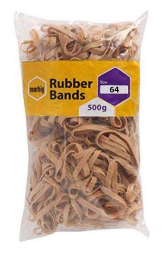 [MPH34111] Rubber Bands - Tan, No.64, 500g Pack (Pack of 500 Grams)