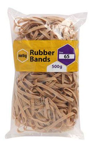 Rubber Bands - Tan, No.65, 500g Pack (Pack of 500 Grams)