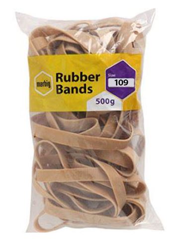 [MPH34126] Rubber Bands - Tan, No.109, 500g Pack (Pack of 500 Grams)