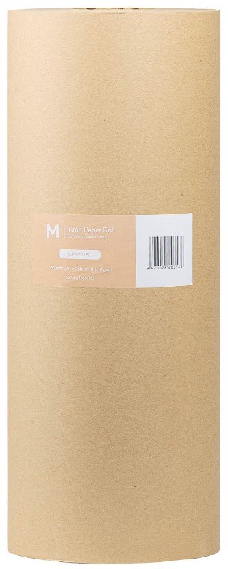 Kraft Paper Roll - Brown, 600mm x 250m, 80gsm (1x Roll)