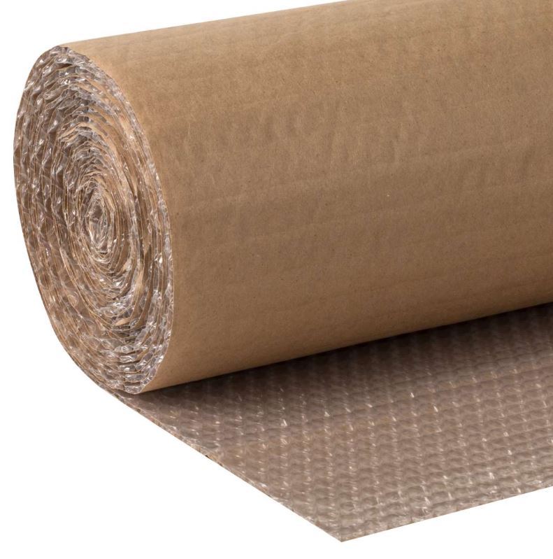 [MPH18640] Kraft Lined Air Bubble Roll - Single Side Kraft, Clear/Brown, 1500mm x 60m (Roll)