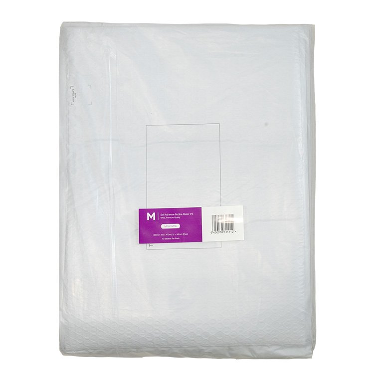 [MPH19250] Self Adhesive Bubble Mailer #6 - White, 360mm x 470mm + 50mm Flap (Box of 70 Mailers)