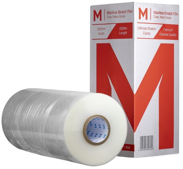 [MPH9020] Cast Machine Stretch Film - Clear, 500mm x 2500m x 12mu (Box of 1 Roll)