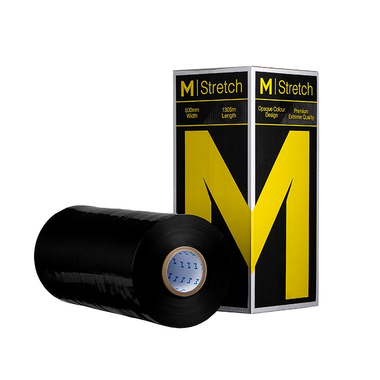 [MPH9255] Cast Machine Stretch Film - Black, 500mm x 1420m x 23mu (Box of 1 Roll)