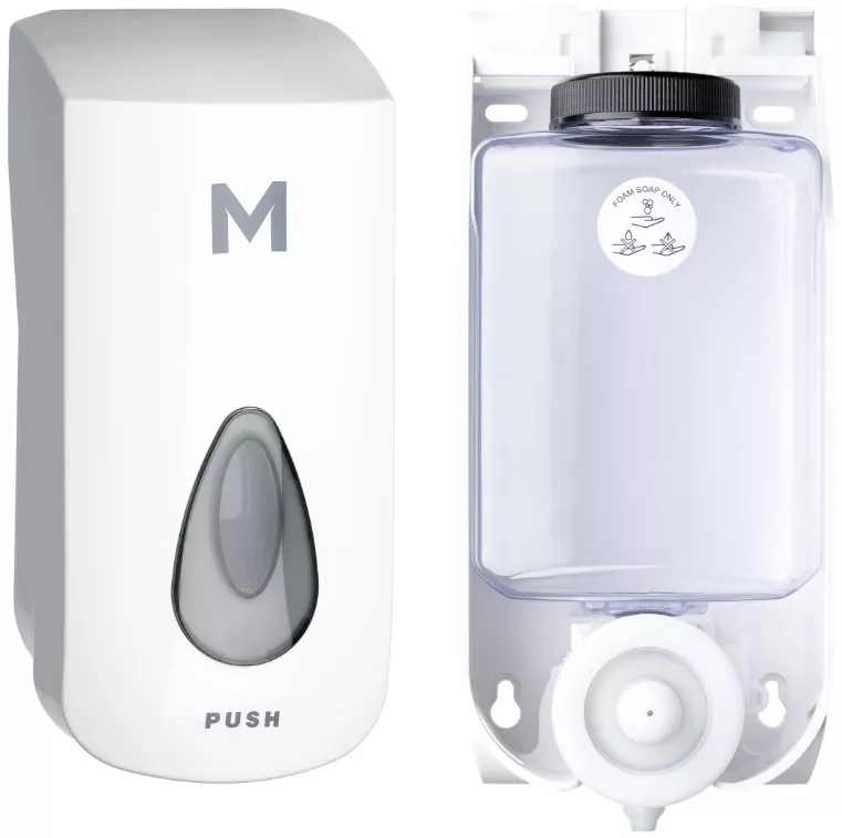 Foaming Wall Dispenser - White, 1000ml Capacity + Includes Empty Cartridge (Each)