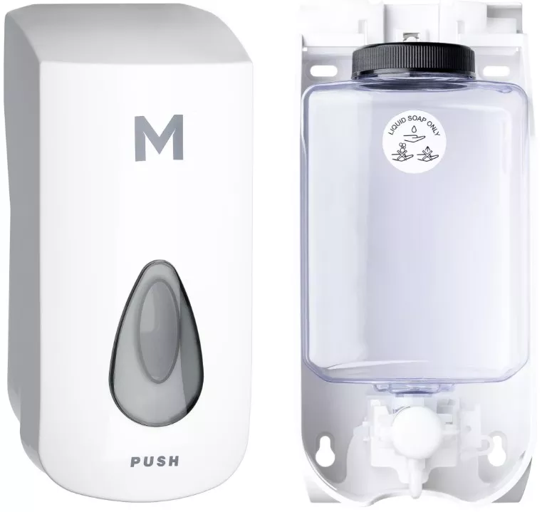 Liquid Wall Dispenser - White, 1000ml Capacity + Includes Empty Cartridge (Each)