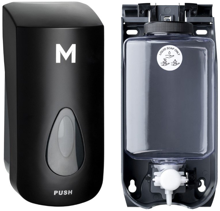 [MPH28920] Liquid Wall Dispenser - Black, 1000ml Capacity + Includes Empty Cartridge (Each)