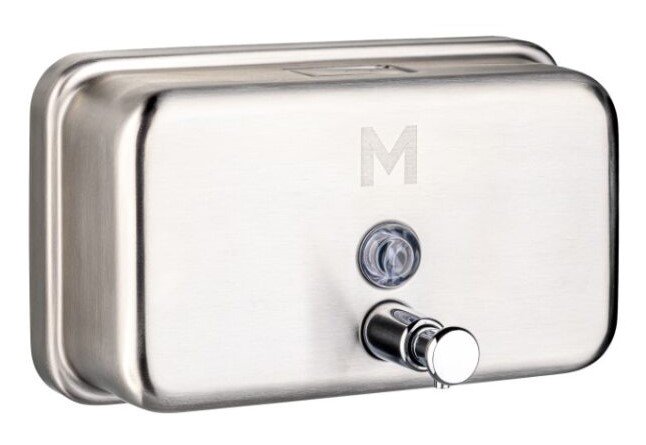 Stainless Liquid Wall Dispenser - Silver, Horizontal, 1200ml Capacity (Each)