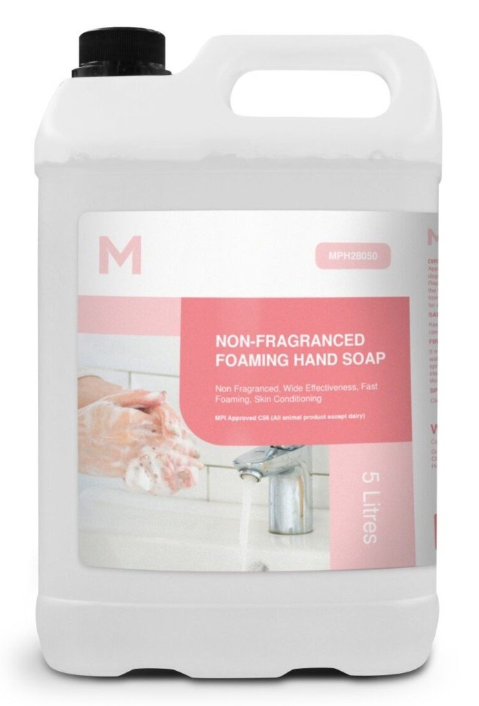 [MPH28050] Non Fragranced Foaming Hand Soap - Clear, 5L Refill Bottle *MPI Approved C56 (Bottle)