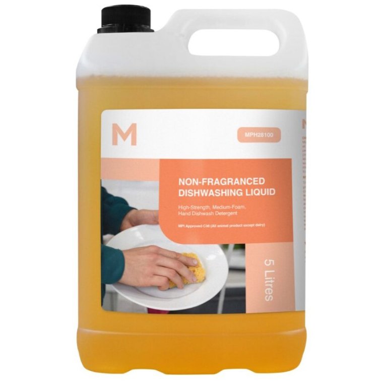 Non Fragranced Dishwashing Liquid - Gold, 5L Refill Bottle *MPI Approved C38 (Bottle)