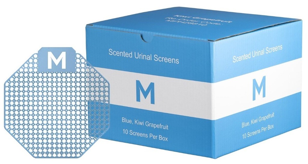 Scented Urinal Screen - Blue, Kiwi Grapefruit + Plastic Glove (Each)