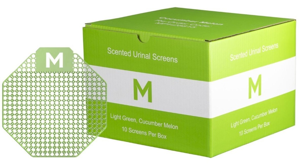 Scented Urinal Screen - Green, Cucumber Melon + Plastic Glove (Each)