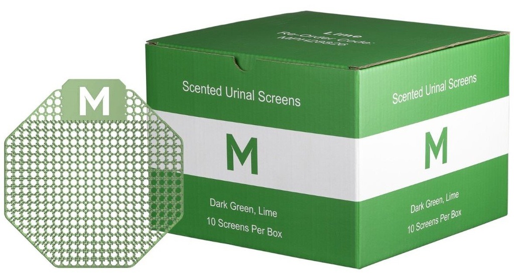 Scented Urinal Screen - Dark Green, Lime + Plastic Glove (Each)