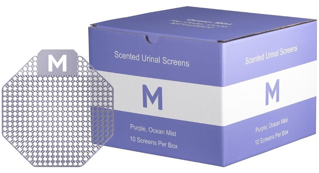 Scented Urinal Screen - Purple, Ocean Mist + Plastic Glove (Each)