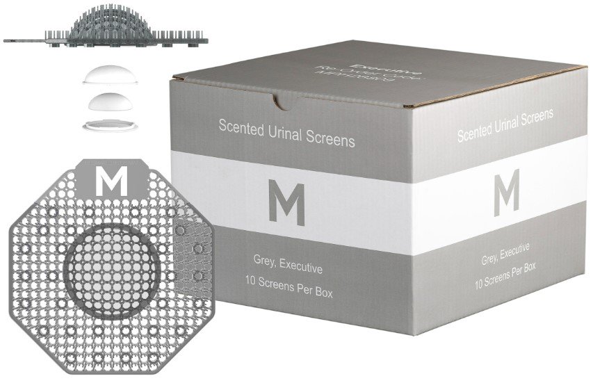 Scented Enzyme Block Urinal Screen - Grey, Executive + Plastic Glove * (Each)