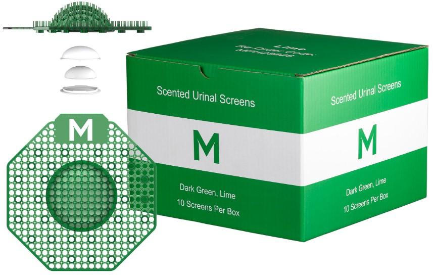 [MPH28807] Scented Enzyme Block Urinal Screen - Dark Green, Super Lime + Plastic Glove (Each)