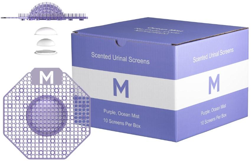 [MPH28805] Scented Enzyme Block Urinal Screen - Purple, Ocean Mist + Plastic Glove (Each)