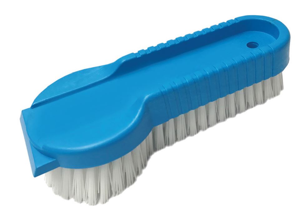 Flat Scrubbing Brush - Blue, Front Scraper (Each)