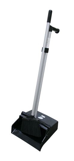 Lobby Upright Brush & Pan Set - Black, 360mm x 275mm x 820mm (Each)