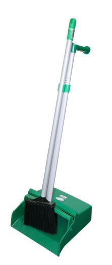 Lobby Upright Brush & Pan Set - Green, 360mm x 275mm x 820mm (Each)