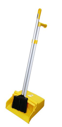 Lobby Upright Brush & Pan Set - Yellow, 360mm x 275mm x 820mm (Each)