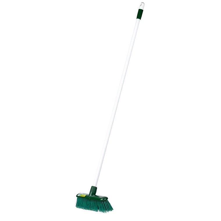 [MPH33858] Deluxe Outdoor Broom Complete - Green, 300mm x 22mm x 1200mm, Stiff Bristles (Each)
