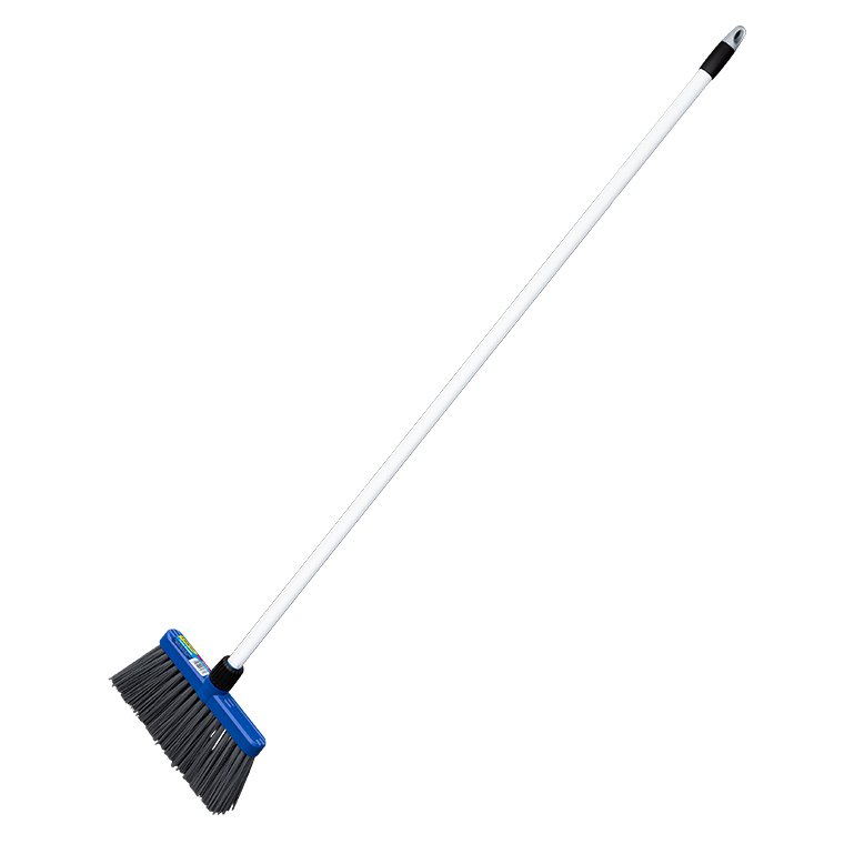 Patio Broom Complete - Blue, 250mm x 22mm x 1200mm, Long Stiff Bristles (Each)