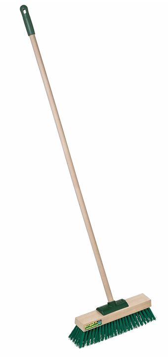 Garden Master Broom Complete - Green, 610mm x 25mm x 1350mm, Stiff Bristles (Each)